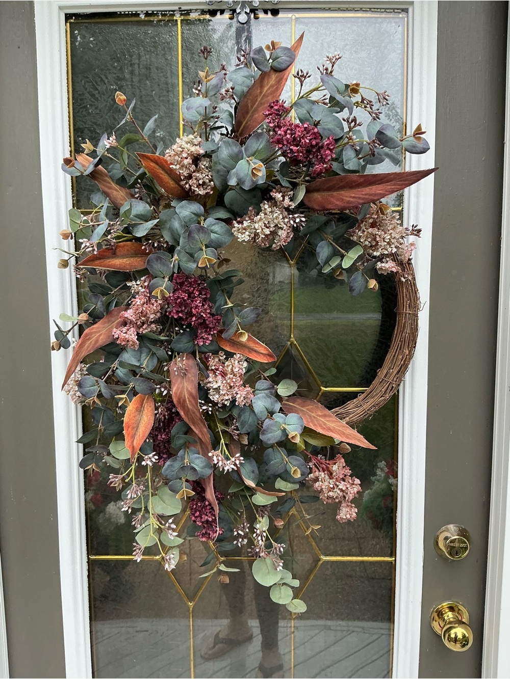 Hand Crafted Eucalyptus and Rust Berry Wreath